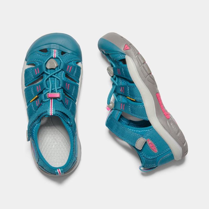 Keen Newport H2 Kids Sandals Blue/Light Pink Discount (1957-OLQEZ)